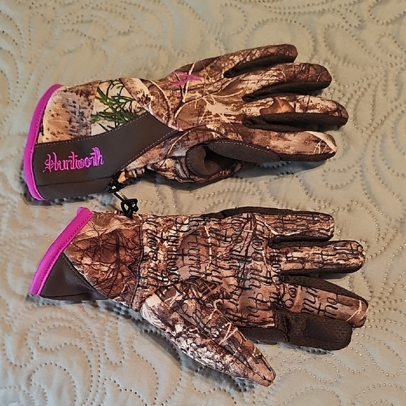 Huntworth Camouflage Gloves with Pink Trim - Picture 1 of 6